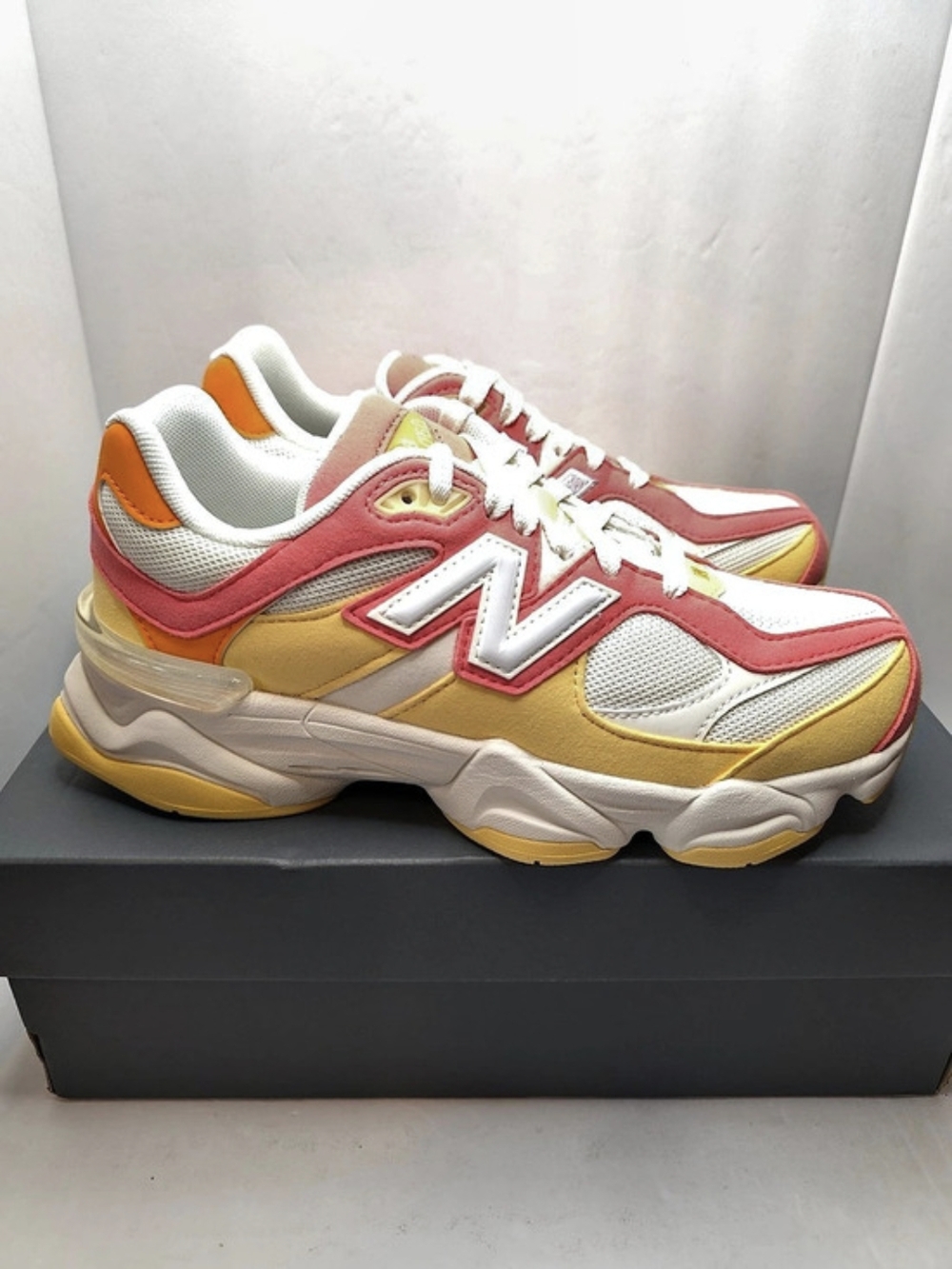 New Balance 9060 Orange Red White Yellow Sneakers GC9060FL 6Y/7.5W